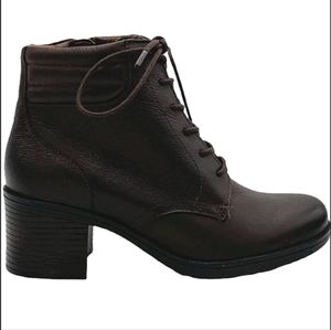 Clarks Collection Leather Lace Up Ankle Boots Hollis Jasmine Mahogany